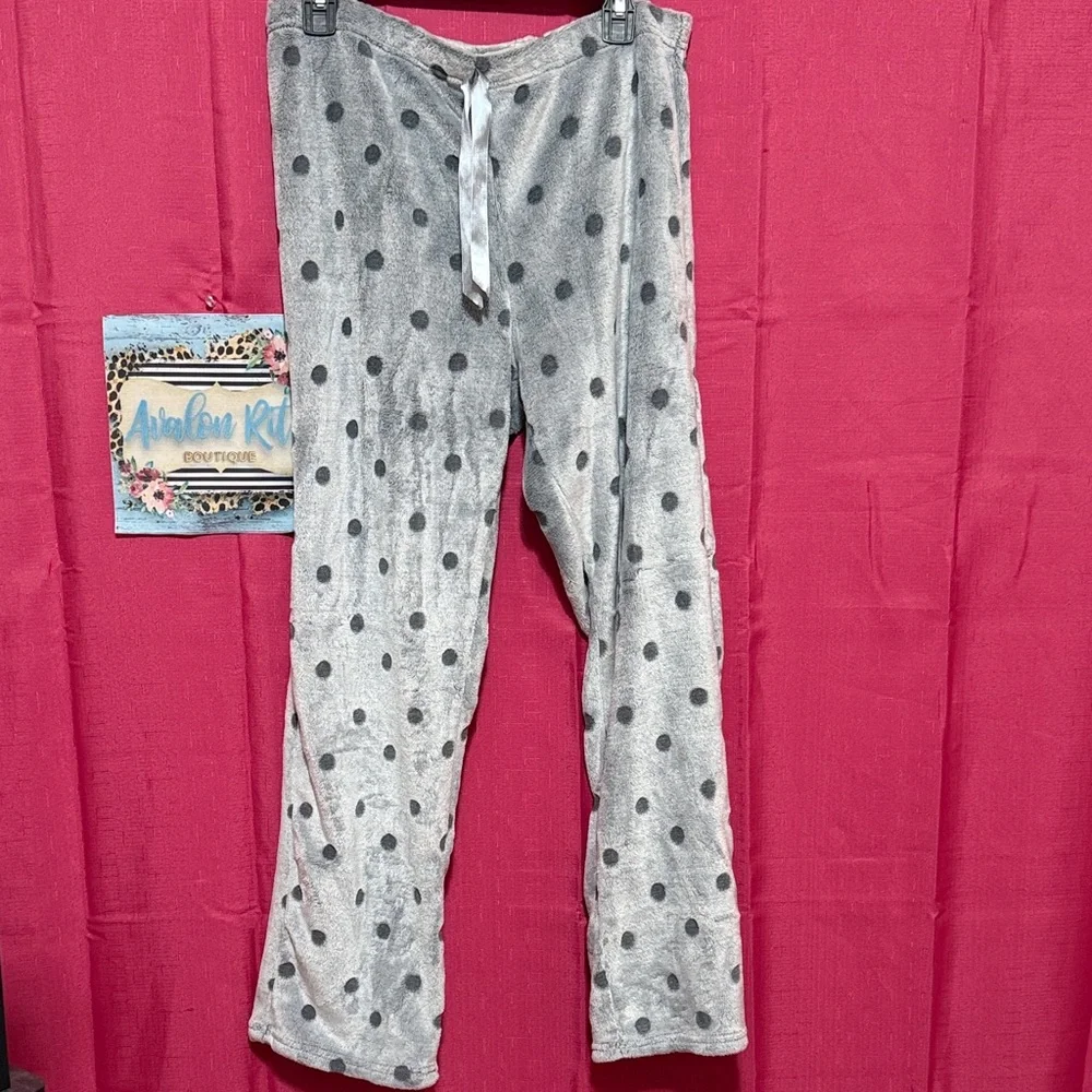Gray Polka Dot Women's Pajama Pants Size 2X